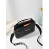 Geantă Crossbody de Umăr Neagră pentru Doamne, Poșetă Versatilă cu Cusături Negre