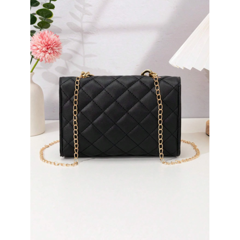 Geantă de Umăr Mini la Modă cu Model Decorativ în Formă de Diamant și Curea cu Lanț