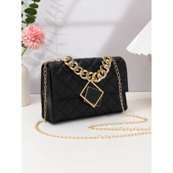 Geantă de Umăr Mini la Modă cu Model Decorativ în Formă de Diamant și Curea cu Lanț