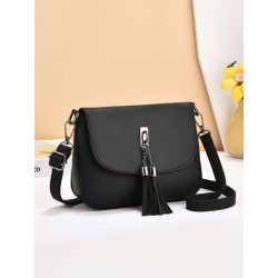 Geantă Crossbody pentru Femei, Curea de Umăr Reglabilă din PU, cu Decorațiune cu Ciucure