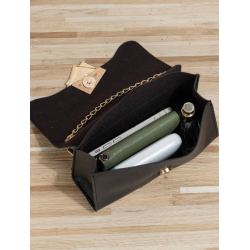 Geantă Pătrată Mini cu Decorațiuni Geometrice și Curea Lanț