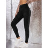 Blugi Negri Skinny cu Talie Înaltă și Fermoar pentru Femei