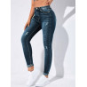Blugi Skinny cu Talie Înaltă și Nasturi Decorativi – Stil Y2K pentru Femei