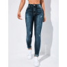 Blugi Skinny cu Talie Înaltă și Nasturi Decorativi – Stil Y2K pentru Femei