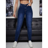 Blugi Skinny Albastri cu Buzunare Oblice pentru Femei