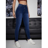 Blugi Skinny Albastri cu Buzunare Oblice pentru Femei