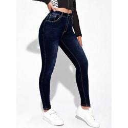 Blugi Skinny cu Buzunare Oblice pentru Femei – Eleganță și Confort Casual