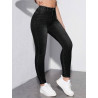 Blugi Skinny Negri cu Buzunare Oblice pentru Femei