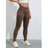 Blugi Skinny Maro cu Buzunare Oblice pentru Femei