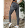 Blugi Skinny Gri cu Talie Înaltă pentru Femei – Eleganță Modernă și Confort