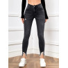 Blugi Skinny cu Tăieturi și Tiv Nefinisat pentru Femei