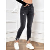 Blugi Skinny cu Tăieturi și Tiv Nefinisat pentru Femei