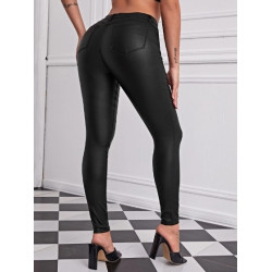 Pantaloni Skinny Negri cu Elasticitate Mare pentru Femei