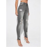 Blugi Skinny Casual pentru Femei cu Tăieturi, Buzunare și Detalii Ripped
