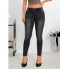 Blugi Skinny Gri Casual cu Buzunare Oblice pentru Femei