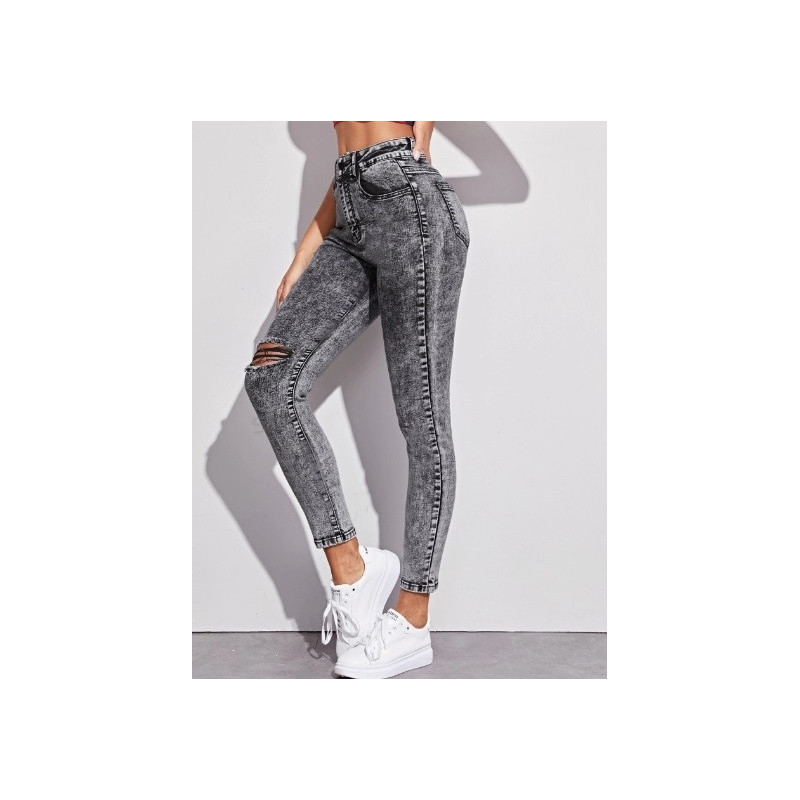 Blugi Skinny cu Talie Înaltă și Elasticitate Mare pentru Femei