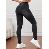 Blugi Skinny cu Tăieturi, Tiv Desfăcut și Buzunare Oblice pentru Femei