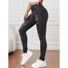 Blugi Skinny cu Tăieturi, Tiv Desfăcut și Buzunare Oblice pentru Femei
