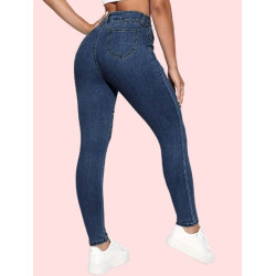 Blugi Skinny Casual pentru Femei cu Buzunare