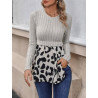 Bluză Peplum cu Imprimeu Leopard pentru Femei