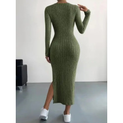 Rochie Bodycon cu Tăietură pe Coapsă