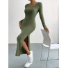 Rochie Bodycon cu Tăietură pe Coapsă