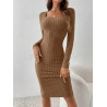 Rochie Bodycon Maro din Tricot Ribbed
