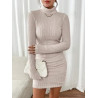 Rochie Scurtă Slim Fit din Tricot Ribbed