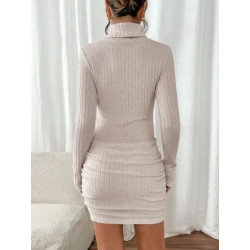 Rochie Scurtă Slim Fit din Tricot Ribbed