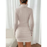 Rochie Scurtă Slim Fit din Tricot Ribbed