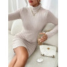 Rochie Scurtă Slim Fit din Tricot Ribbed