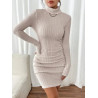 Rochie Scurtă Slim Fit din Tricot Ribbed
