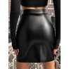 Fustă Neagră Bodycon cu Talie Înaltă