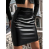 Fustă Neagră Bodycon cu Talie Înaltă