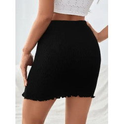 Fustă cu Tiv Tip Salată și Nasturi Decorativi – Feminina și Jucăușă