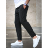 Pantaloni Manfinity Homme pentru bărbați cu buzunare oblice și șnur în talie