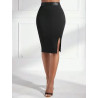 Fustă Bodycon Neagră cu Despicătură – Eleganță și Feminitate