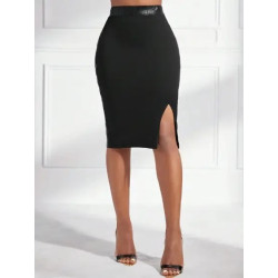 Fustă Bodycon Neagră cu Despicătură – Eleganță și Feminitate