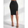 Fustă Bodycon Neagră cu Despicătură – Eleganță și Feminitate