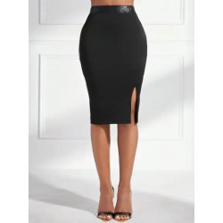 Fustă Bodycon Neagră cu Despicătură – Eleganță și Feminitate