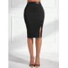 Fustă Bodycon Neagră cu Despicătură – Eleganță și Feminitate