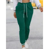 Pantaloni Verzi Casual cu Șnur Reglabil – Confort și Stil pentru Femei