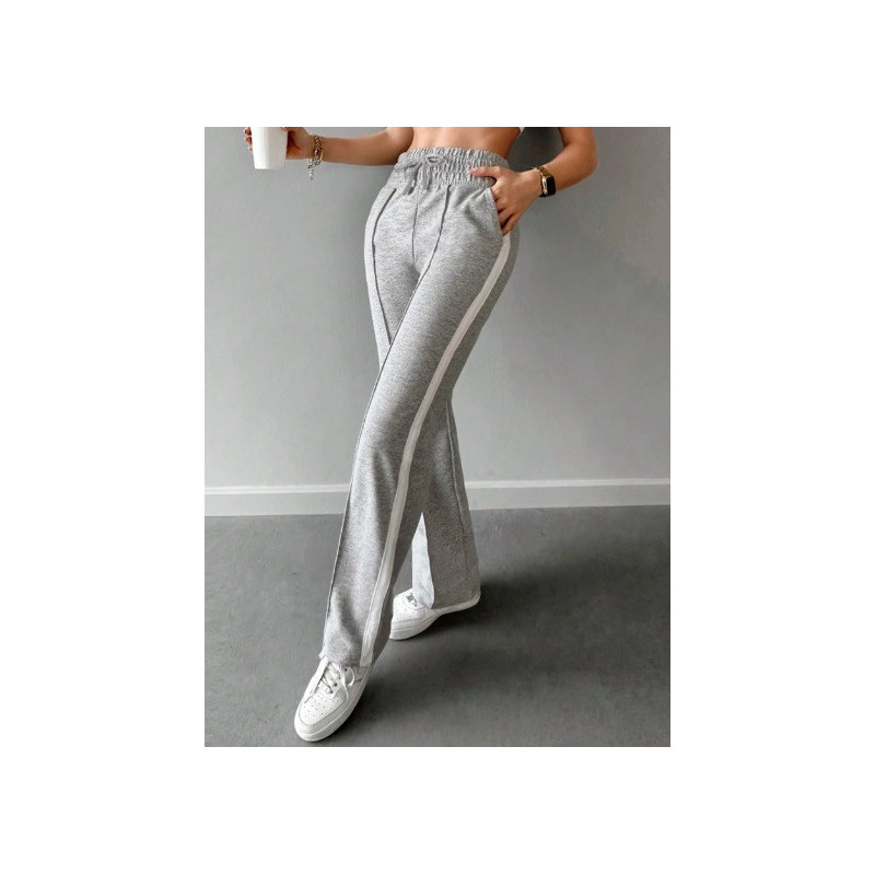 Pantaloni de Trening cu Cusături Contrastante și Talie Reglabilă