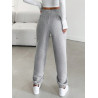 Pantaloni de Trening Gri cu Talie Elastică pentru Femei