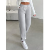 Pantaloni de Trening Gri cu Talie Elastică pentru Femei