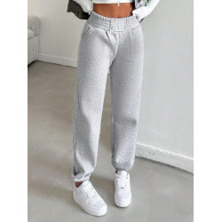 Pantaloni de Trening Gri cu Talie Elastică pentru Femei