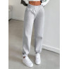Pantaloni de Trening Gri cu Talie Elastică pentru Femei