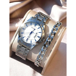 Ceas cu mecanism cu quartz pentru bărbați și brățară