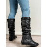 Cizme Minimaliste Femei, Slip-On, Stil Slouchy, Din Piele Artificială, Negre