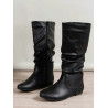 Cizme Minimaliste Femei, Slip-On, Stil Slouchy, Din Piele Artificială, Negre